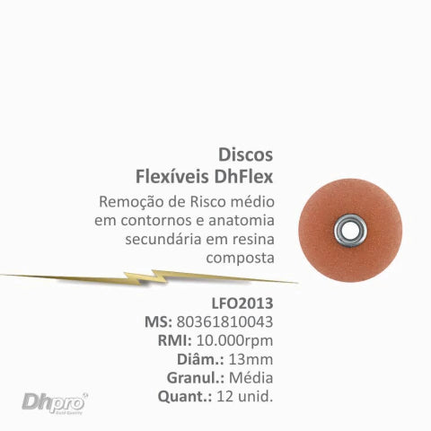 DISCO FLEXIBLE 13MM GRANO MEDIO X 12 UNIDADES